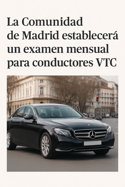 La Comunidad de Madrid establecerá un examen mensual para conductores VTC